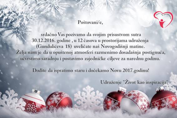 pozivnica matine 2016 – zivot kao inspiracija